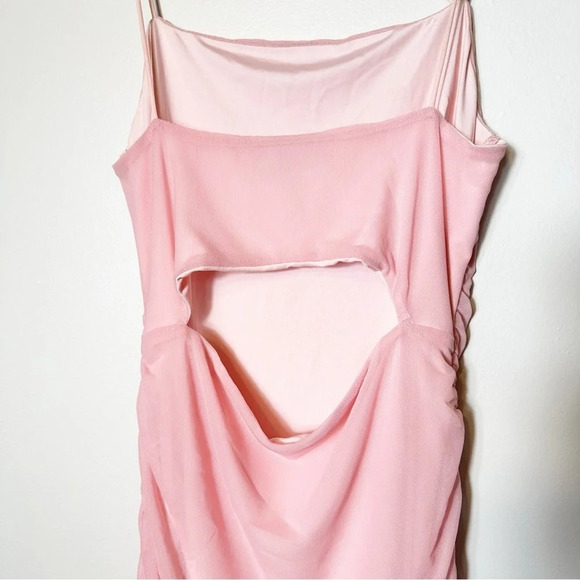 Hello Molly Favorite Things Dress Pink Medium Cutout Bodycon Ruched Fitted Party - Picture 6 of 11